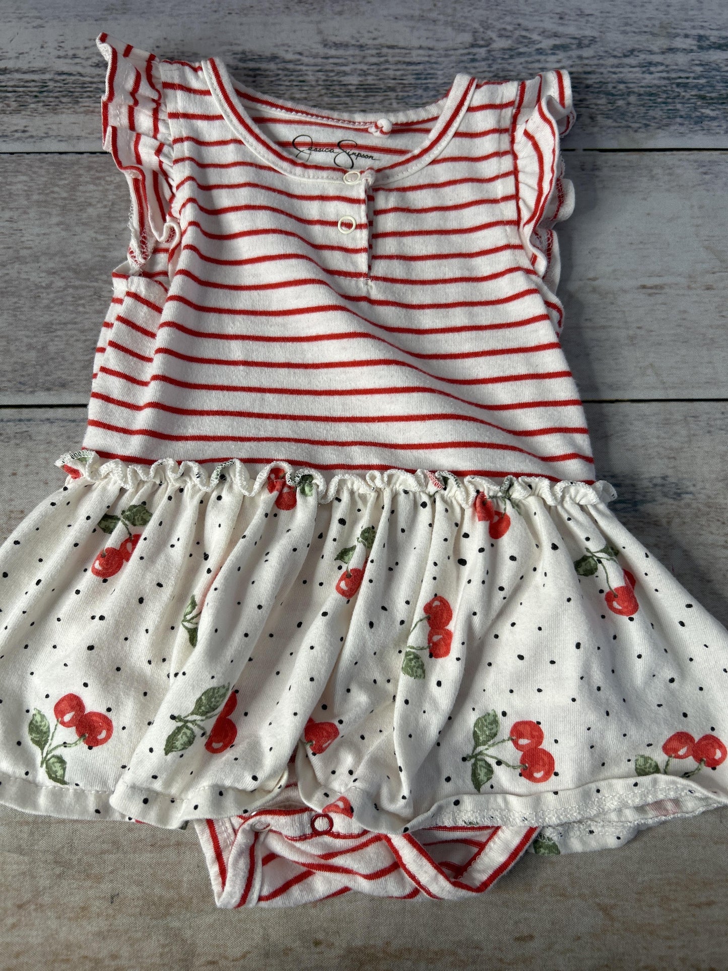 Girls red | White | Stripe Dress Size: 6-9 months red | White | Stripe