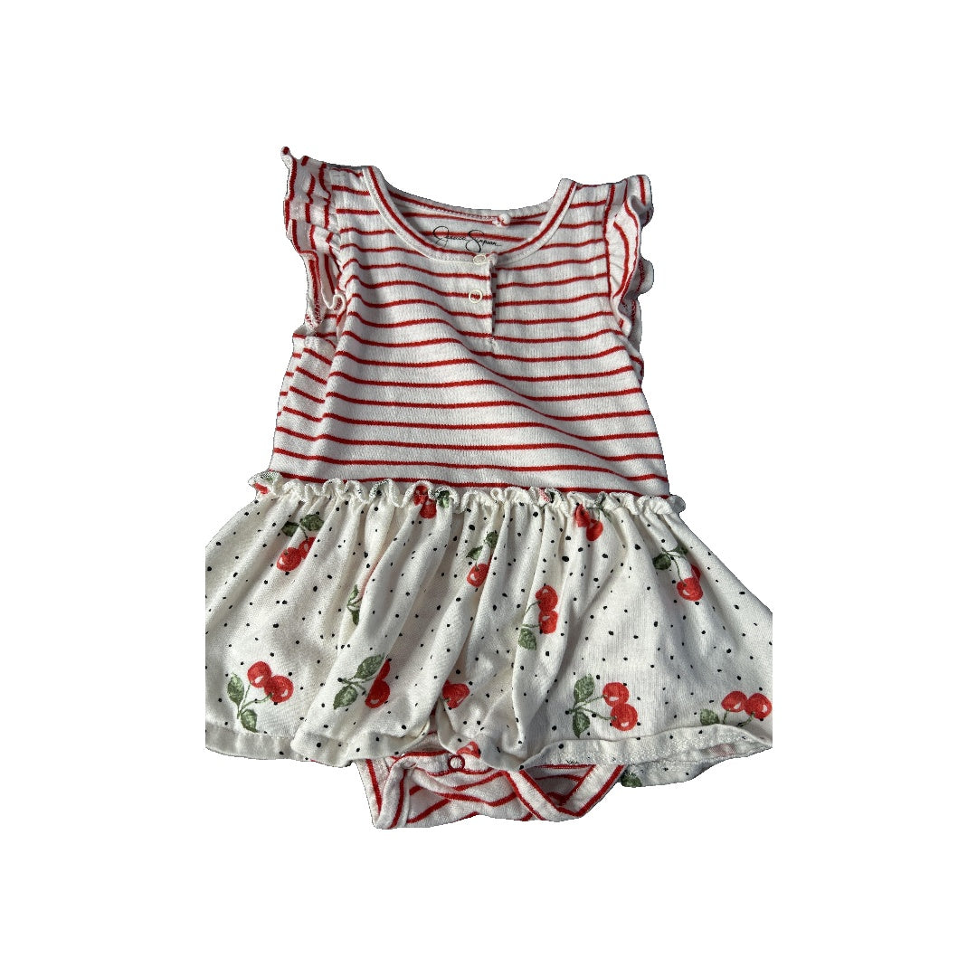 Girls red | White | Stripe Dress Size: 6-9 months red | White | Stripe