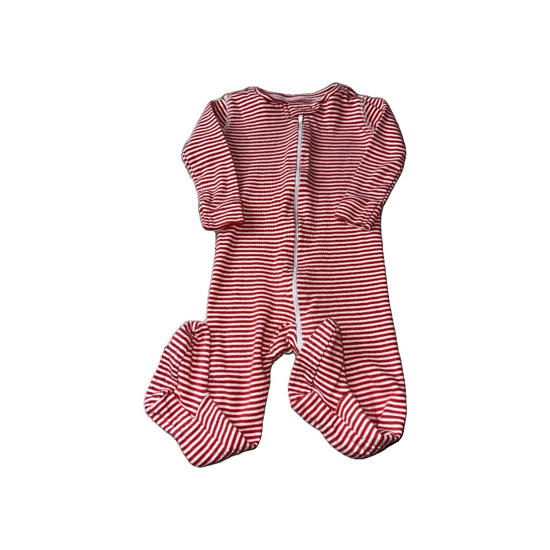 Primary Unisex Red | White | Stripe Pajamas Size: 9-12 Months Red | White | Stripe