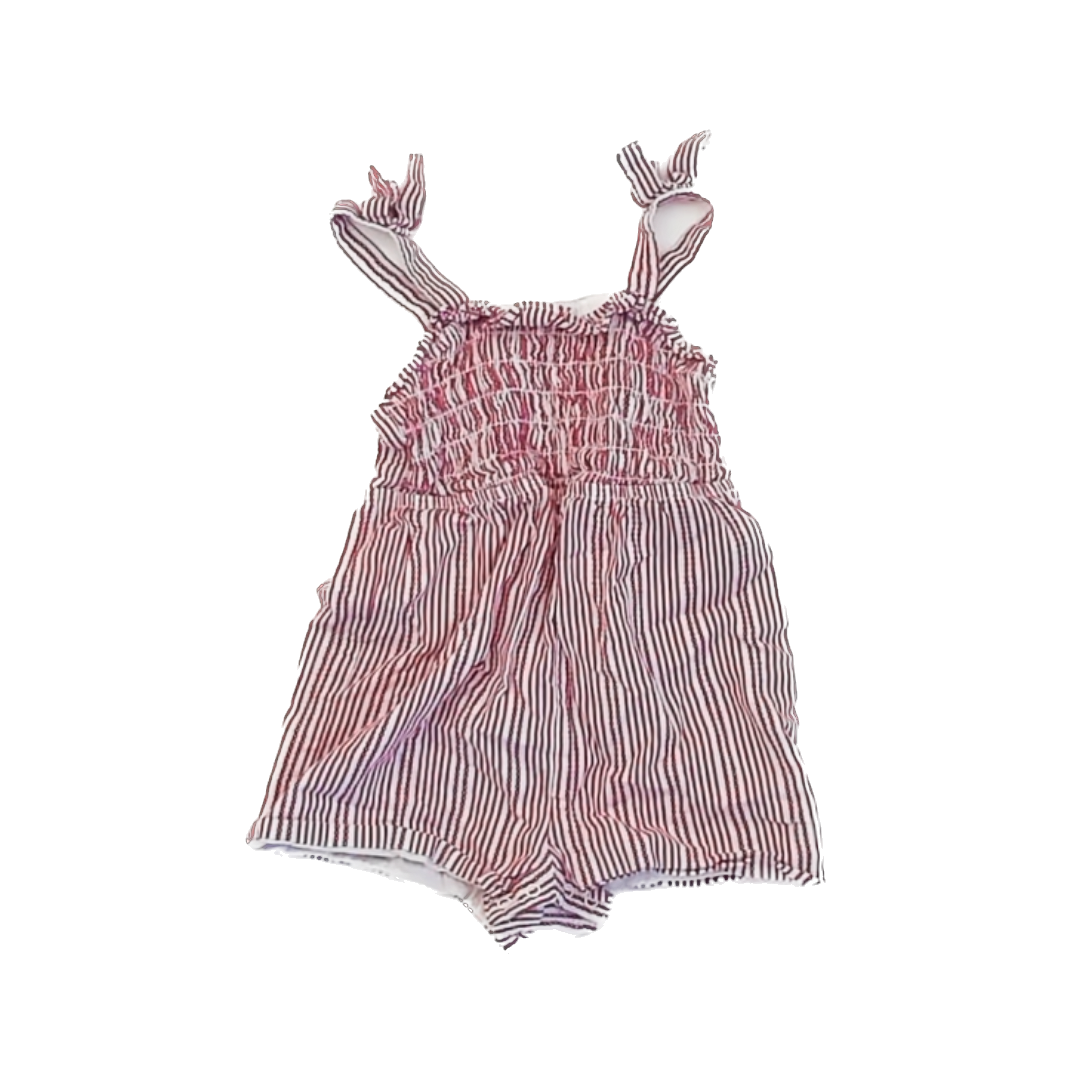 Cat & Jack Girls Red | White Stripe Romper Size: 18 Months Red | White Stripe