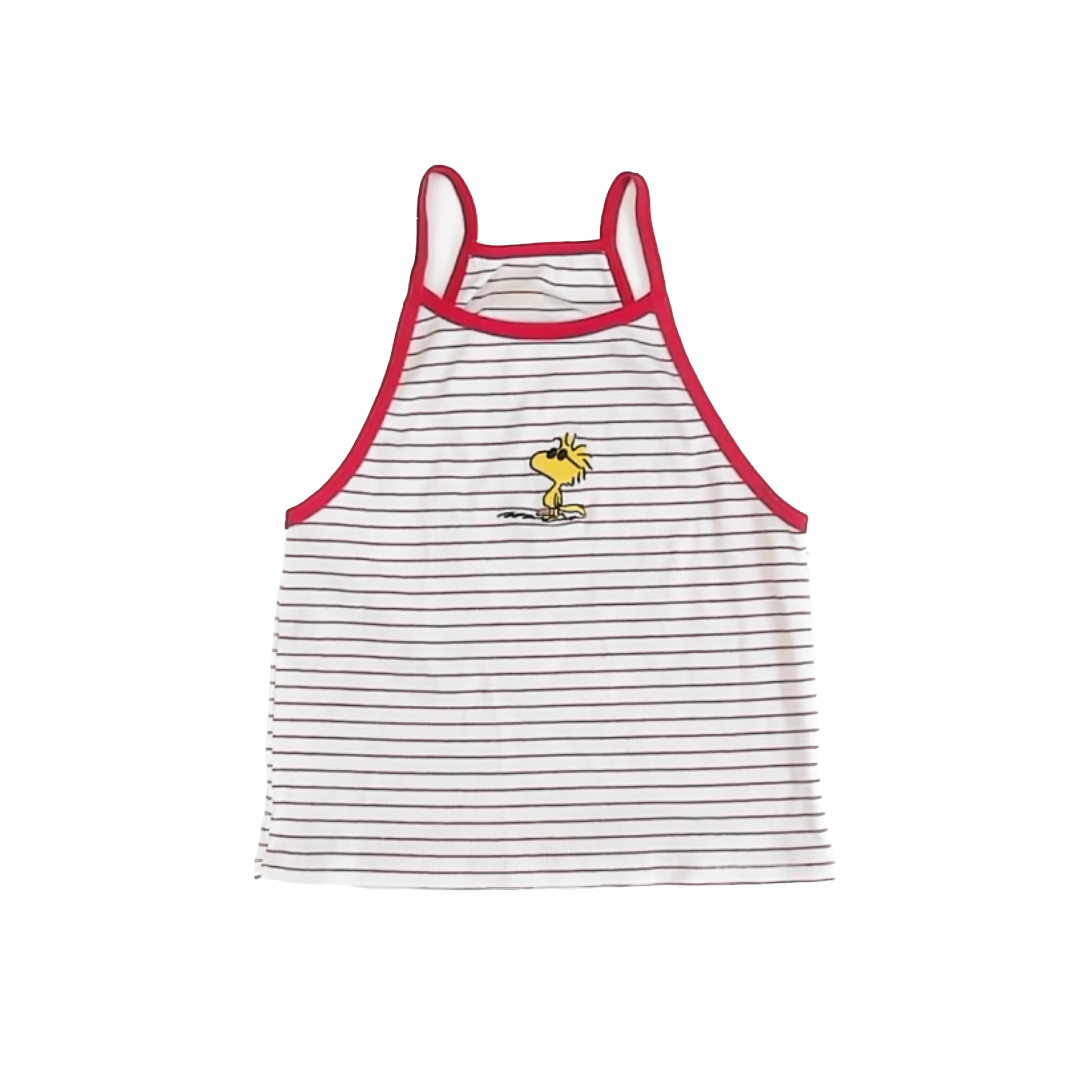 Peanuts Girls Red | White Stripe Tank Top Size: 8 Years* Red | White Stripe