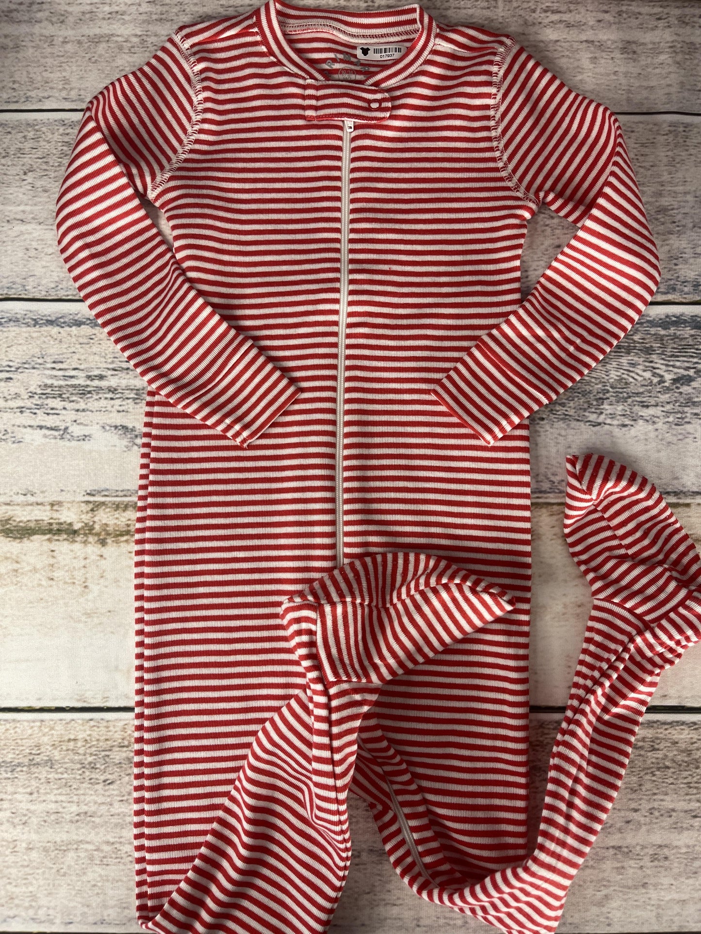 Primary Unisex Red | White | Stripe Pajamas Size: 18-24 months Red | White | Stripe
