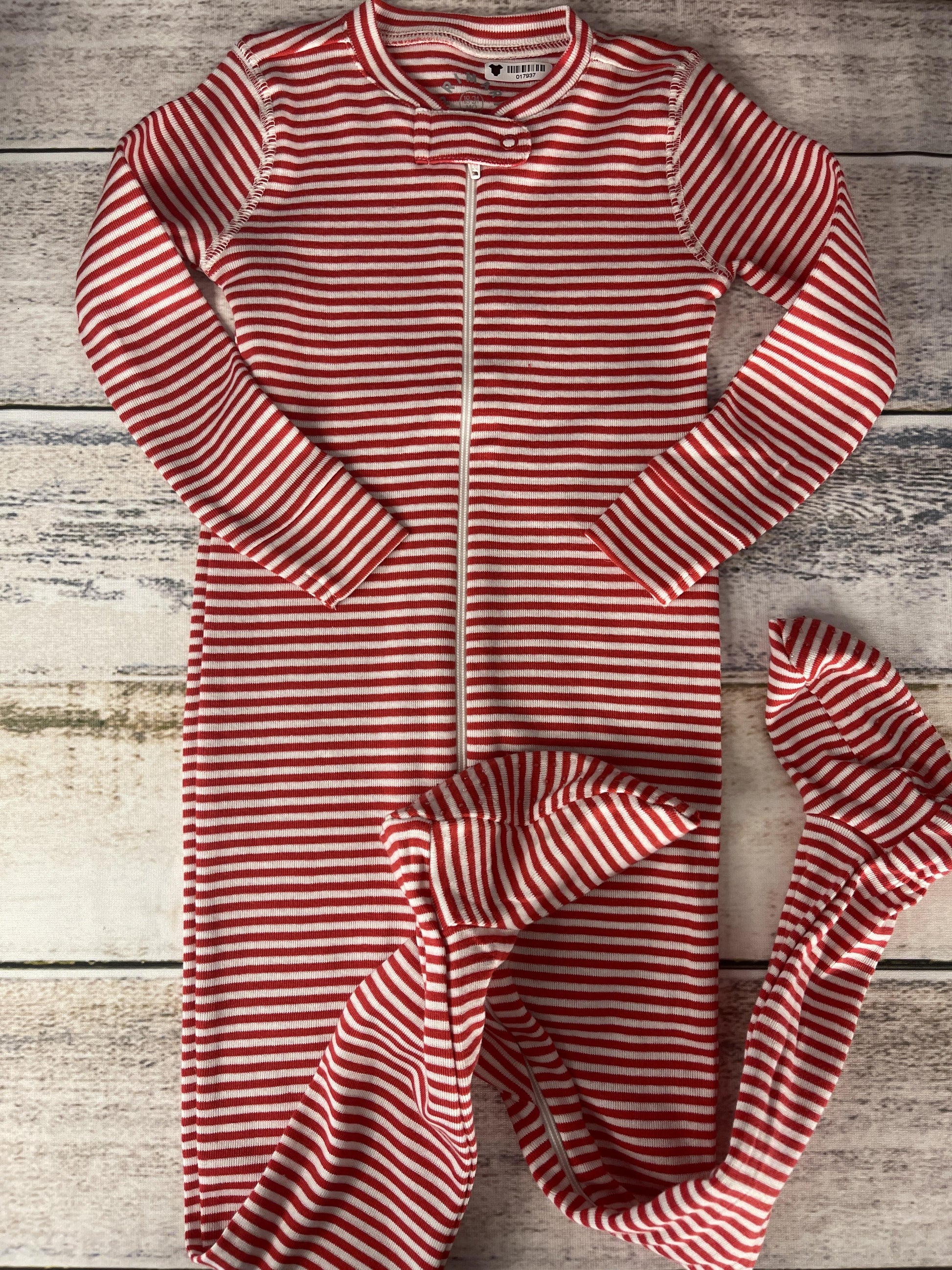 Primary Unisex Red | White | Stripe Pajamas Size: 18-24 months Red | White | Stripe