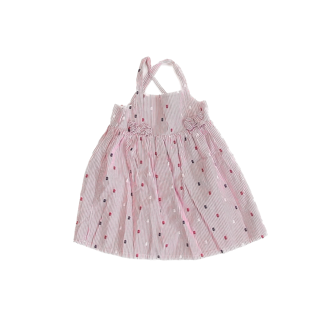 Tahari Girls Red | White Striped Dress Size: 3T Red | White Striped