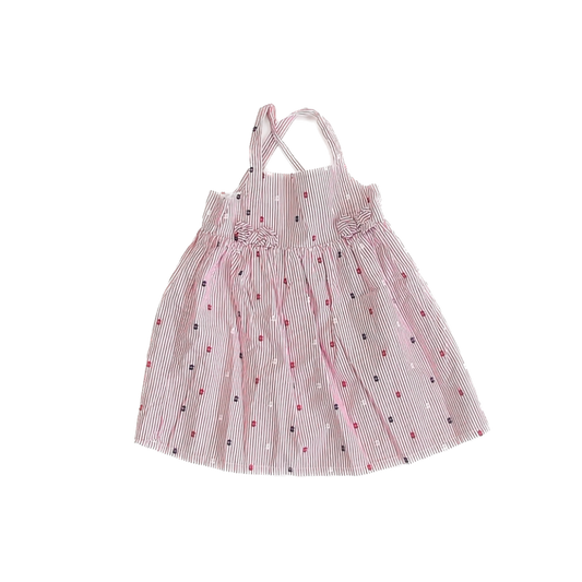Tahari Girls Red | White Striped Dress Size: 3T Red | White Striped