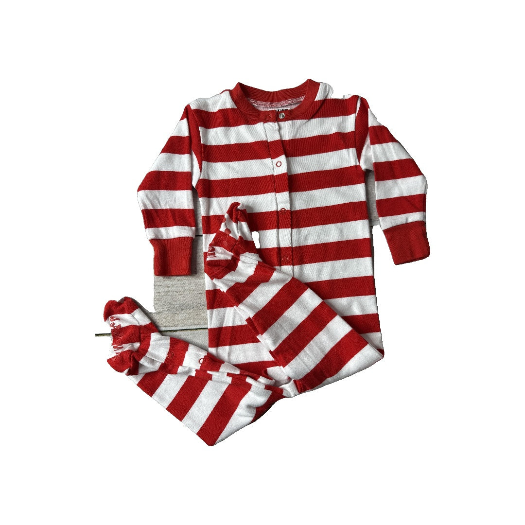 New Jammies Unisex Red | White | Striped Pajamas Size: 12-18 months Red | White | Striped
