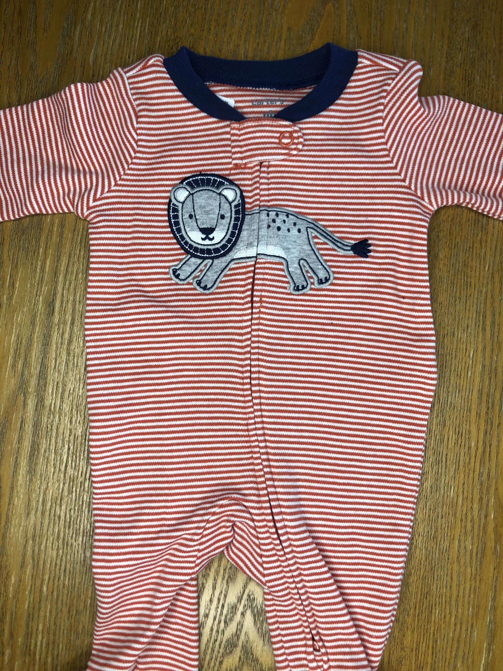 Carters Unisex Red | White | Striped Pajamas Size: Newborn Red | White | Striped