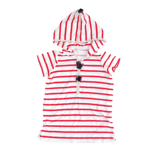 Crewcuts Girls Red | White Striped Cover-up Size: 5T Red | White Striped