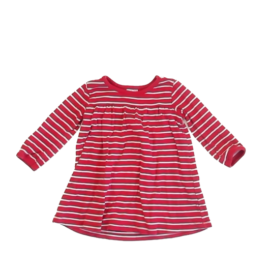 Hanna Andersson Girls Red | White Striped Dress Size: 18-24 Months Red | White Striped