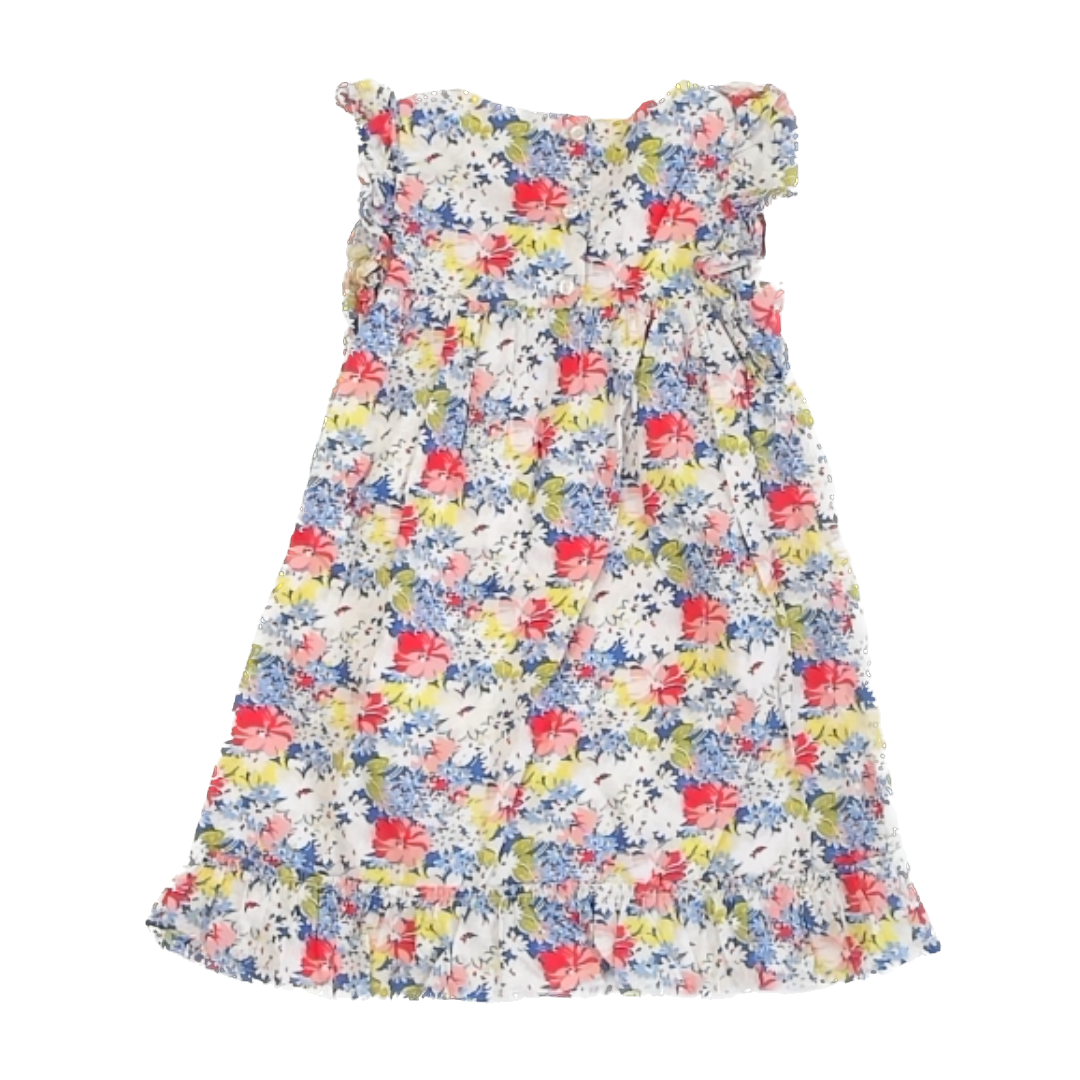 Gap Girls Red | White | Yellow | Blue Floral Dress Size: 5T Red | White | Yellow | Blue Floral