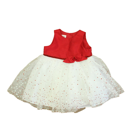 Mia & Mimi Girls Red | White Special Occasion Dress Size: 12 Months Red | White