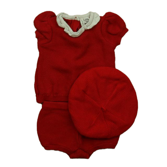 Janie and Jack Girls Red | White Apparel Sets Size: 3-6 Months