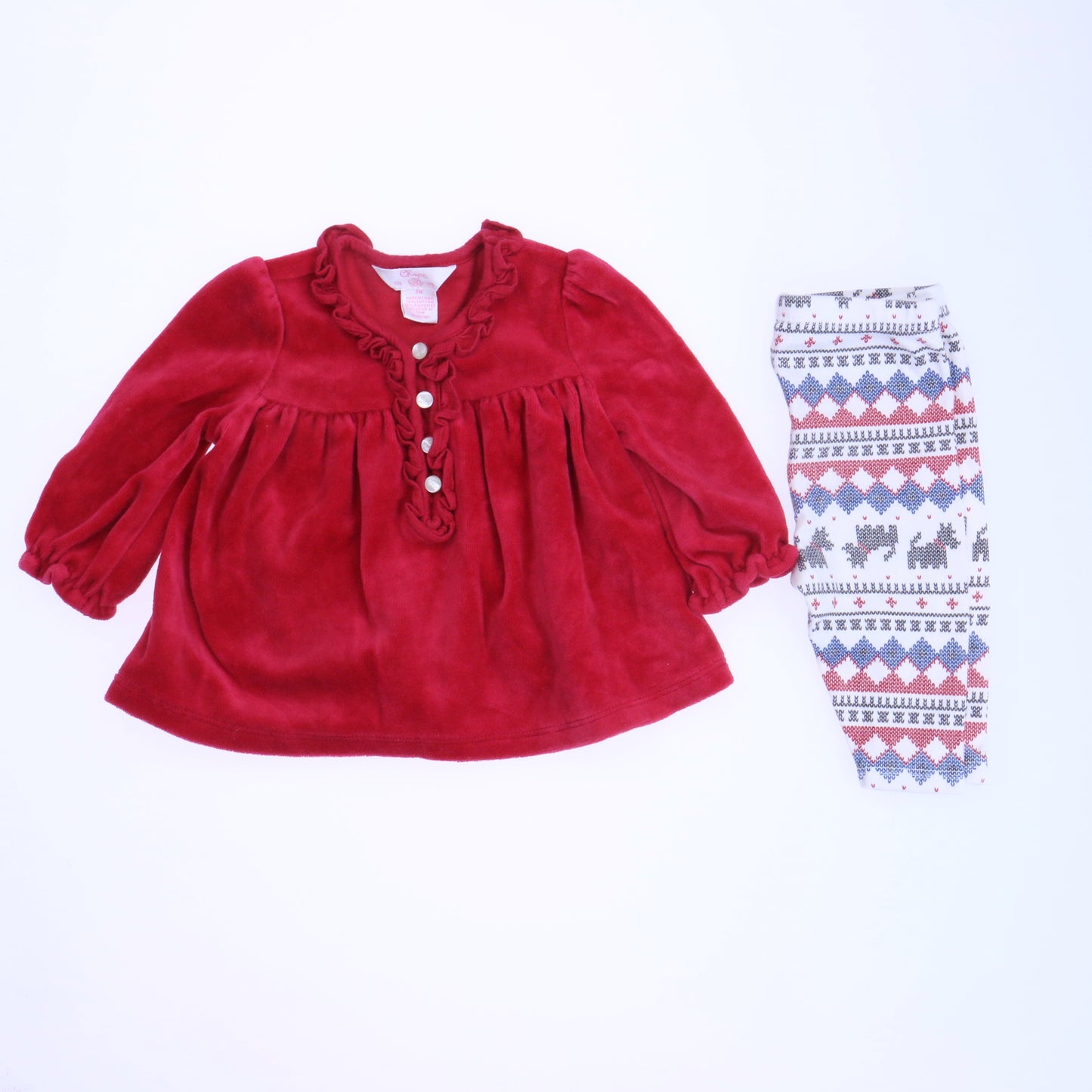 Chaps Girls Red | White Apparel Sets Size: 3 Months Red | White