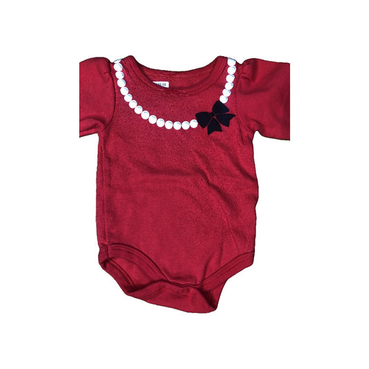 HB Girls Red | White Onesie Size: 3 months Red | White