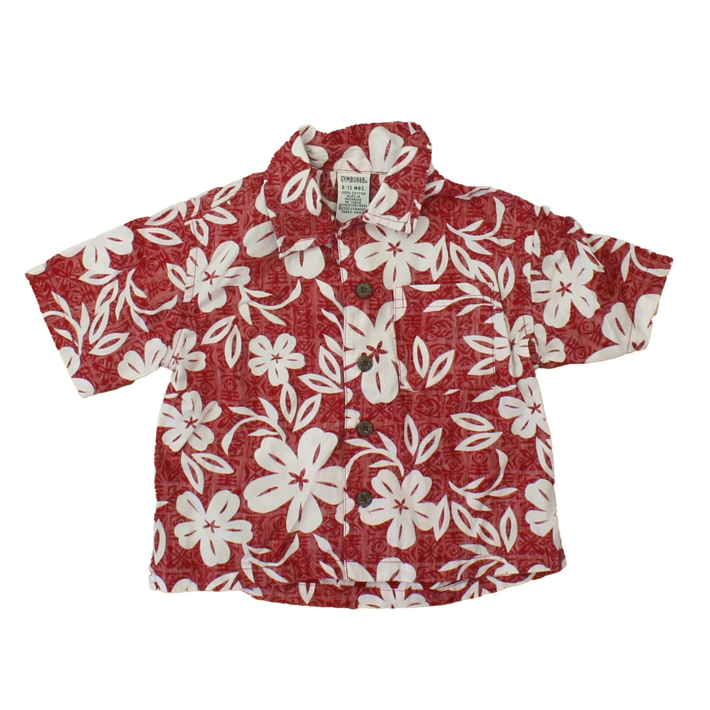 Gymboree Boys Red | White Button Down Short Sleeve Size: 6-12 Months Red | White