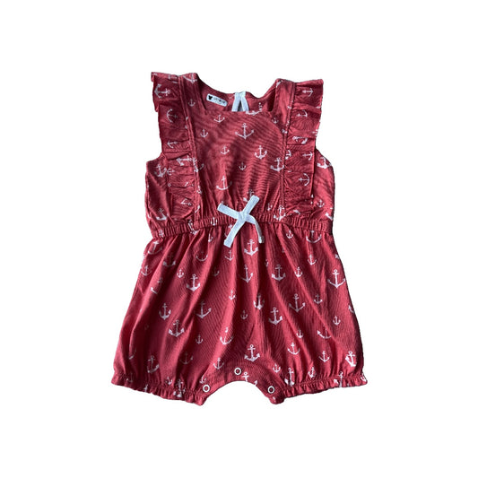 Burt's Bees Girls Red | White Romper Size: 12 months Red | White