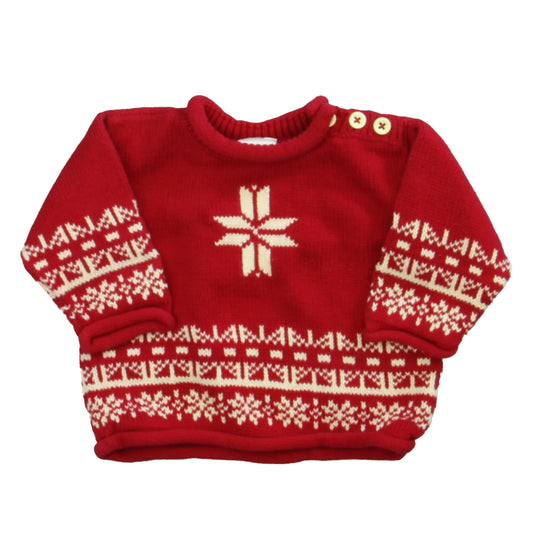 Hanna Andersson Girls Red | White Sweater Size: 3-6 Months Red | White