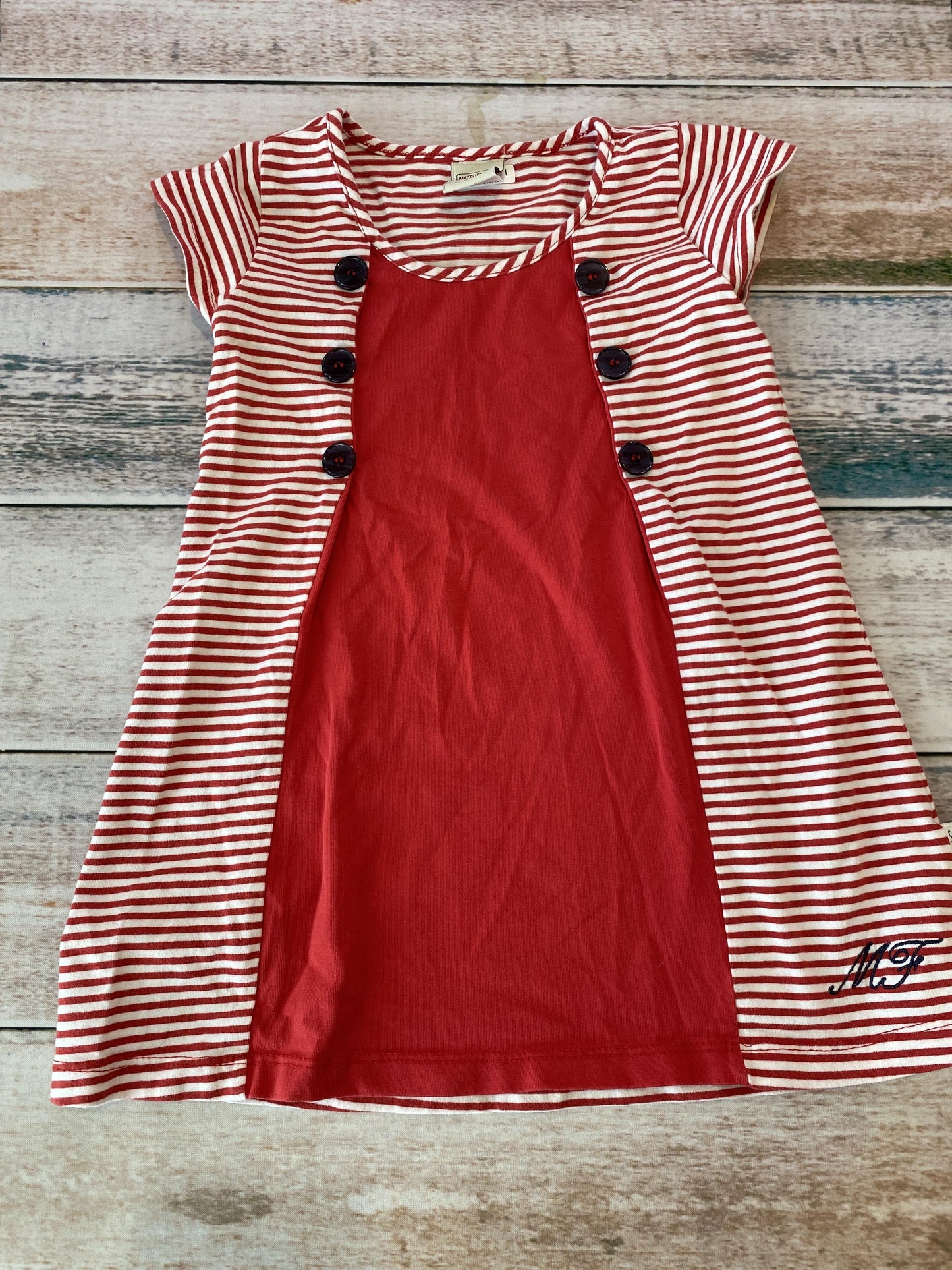 Matou Girls Red | White Dress Size: 4T Red | White