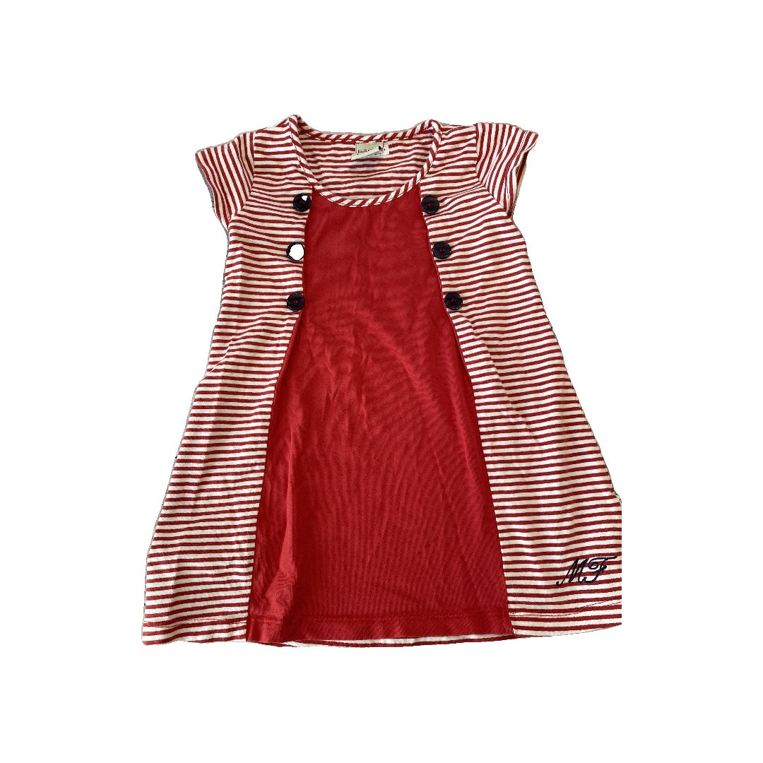 Matou Girls Red | White Dress Size: 4T Red | White
