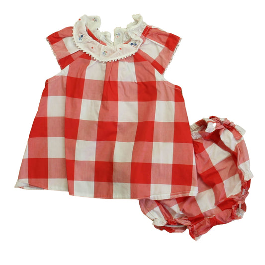 Janie and Jack Girls Red | White Dress Size: 12-18 Months Red | White