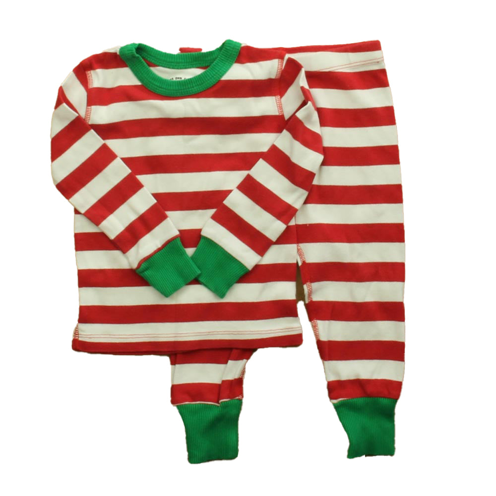 Mightly Unisex Red | White 2-piece Pajamas Size: 2T Red | White