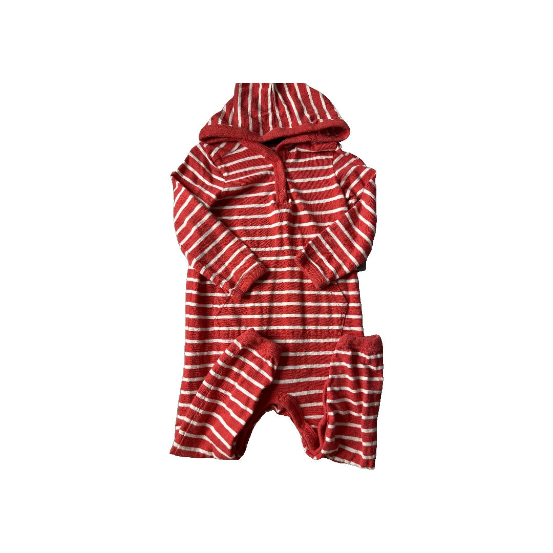 Primary Unisex Red | White Long Sleeve Outfit Size: 18-24 months Red | White