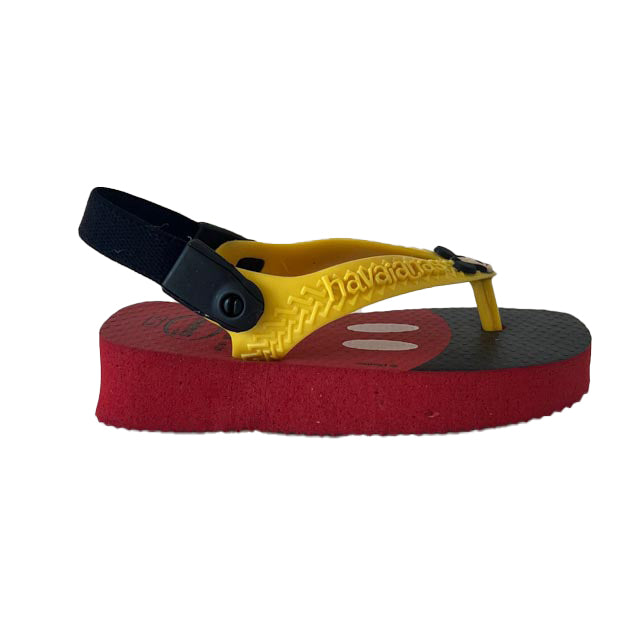 Havaianas Boys Red | Yellow Mickey Flip Flops Size: 4-5 Toddler