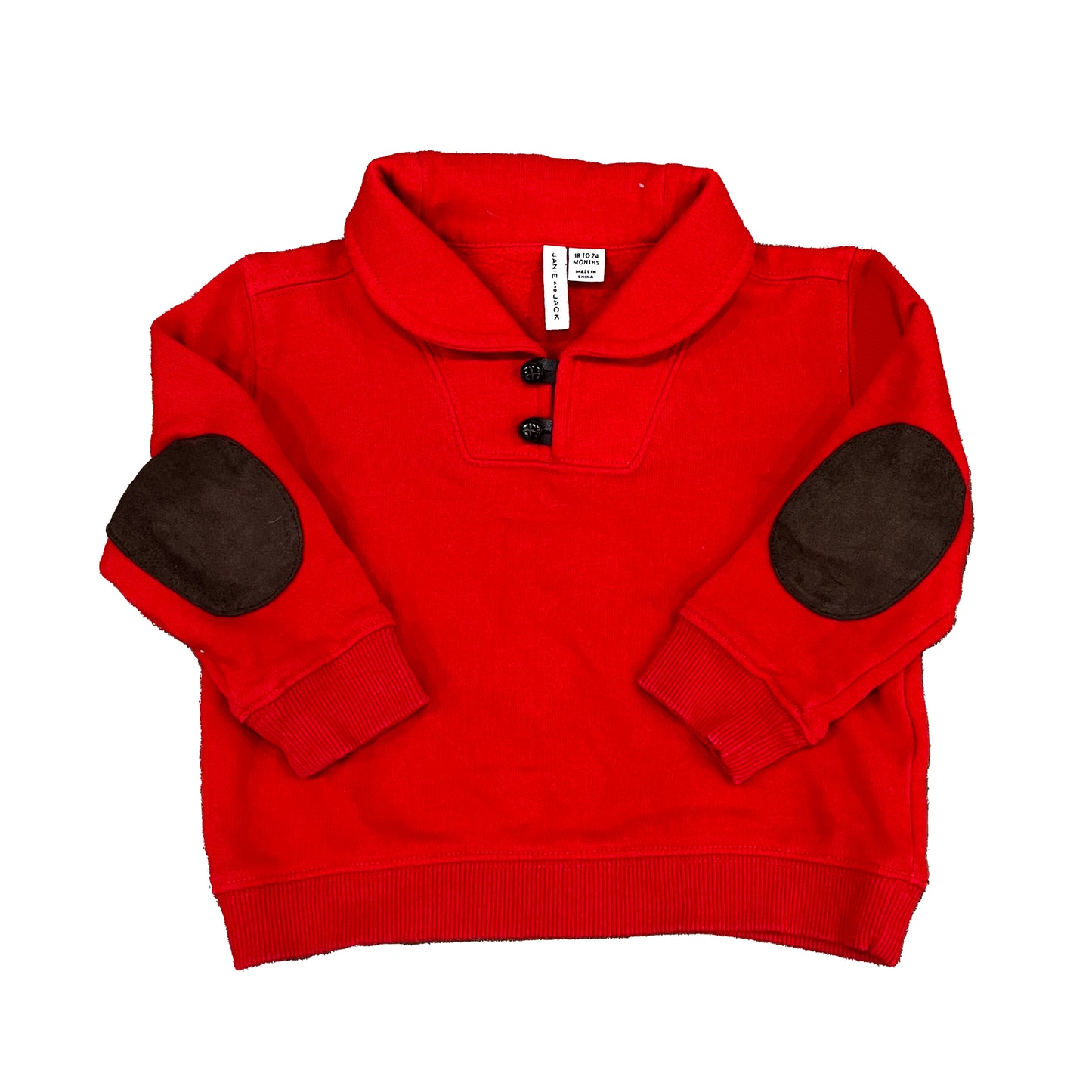 Janie and Jack Boys Red Long Sleeve Shirt Size: 18-24 Months