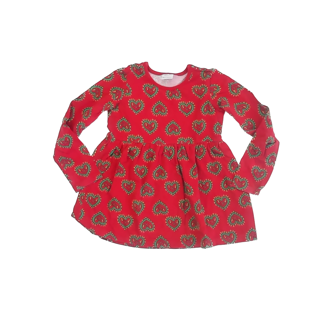 Hanna Andersson Girls Red Dress Size: 6-7 Years Red