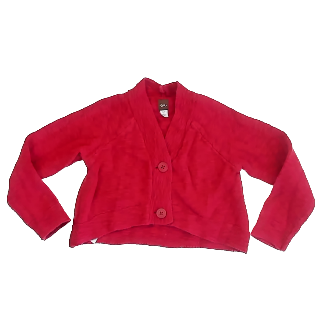 Tea Collection Girls Red Cardigan Size: 4-5T Red