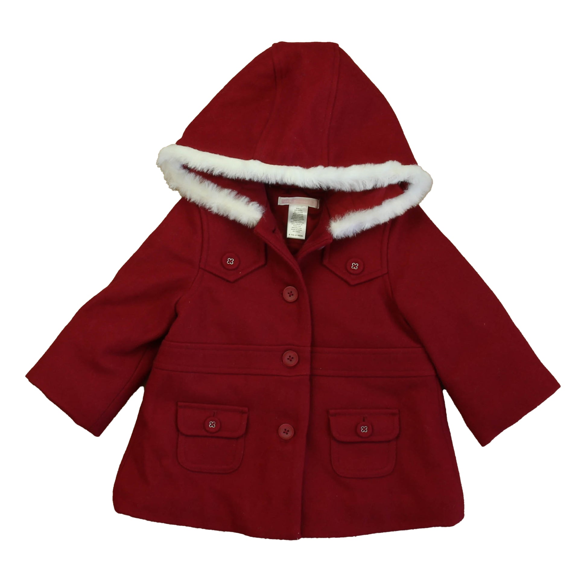 Janie and Jack Girls Red Winter Coat Size: 6-12 Months Red