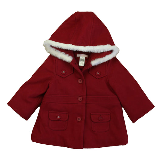 Janie and Jack Girls Red Winter Coat Size: 6-12 Months Red