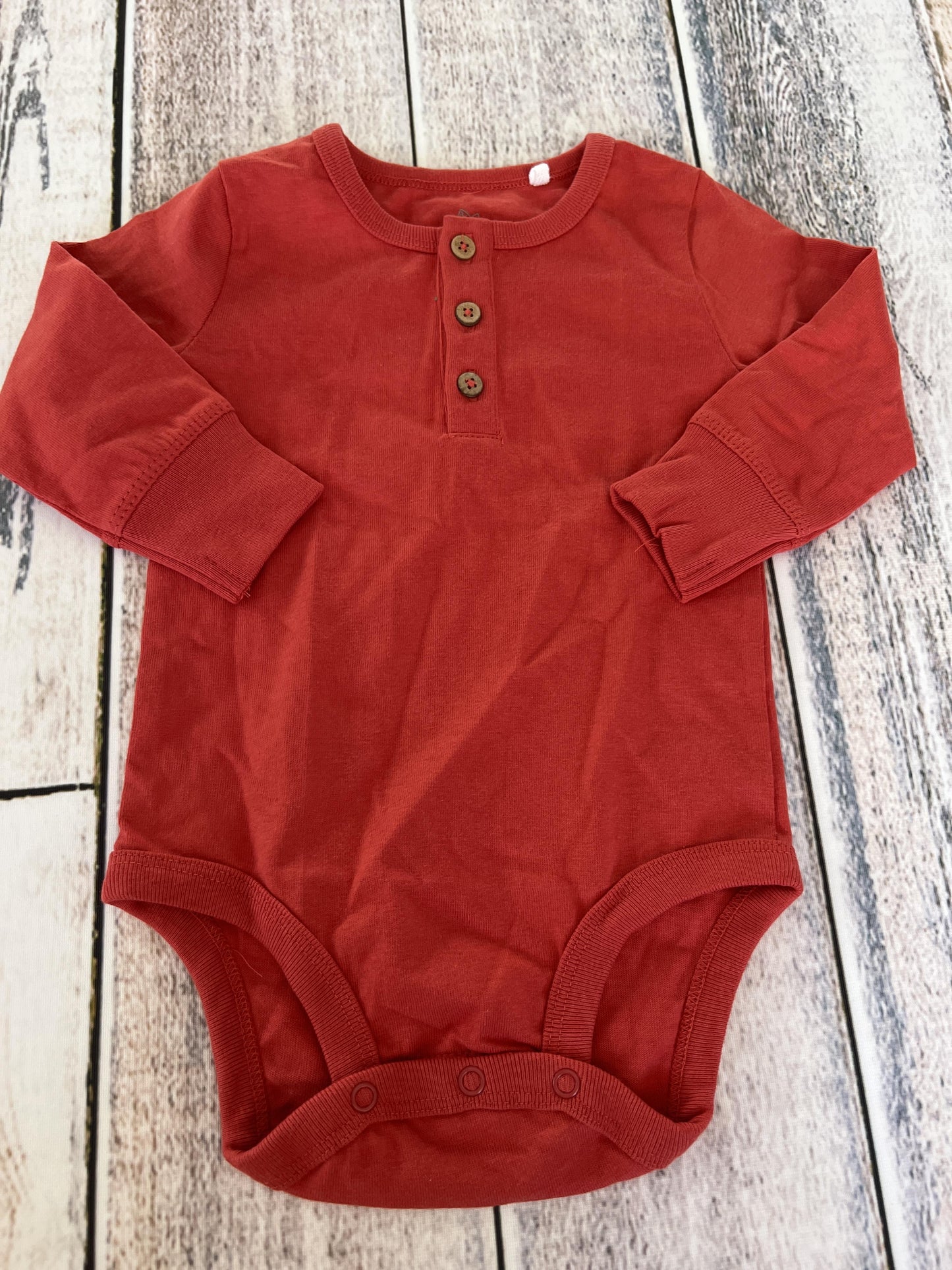 Oliver & Rain Boys Red Onesie Size: 6 months Red