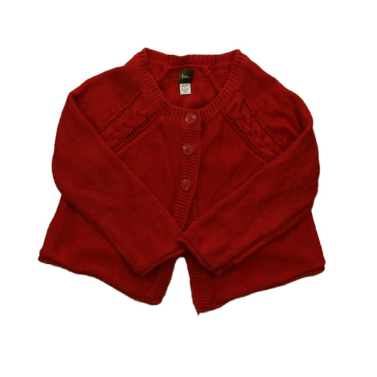 Tea Girls Red Cardigan Size: 2-3T