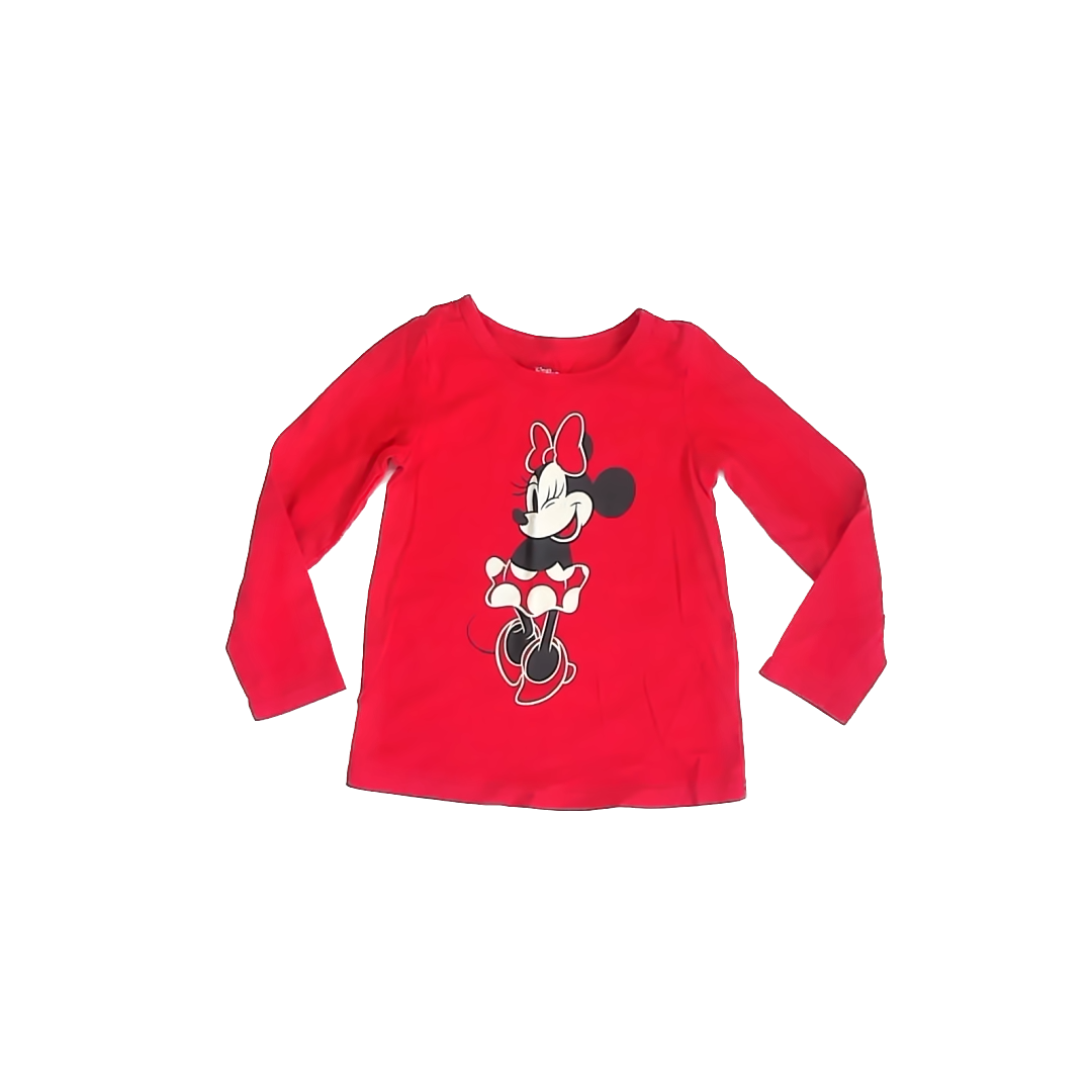 Disney Girls Red Long Sleeve T-Shirt Size: 4T Red