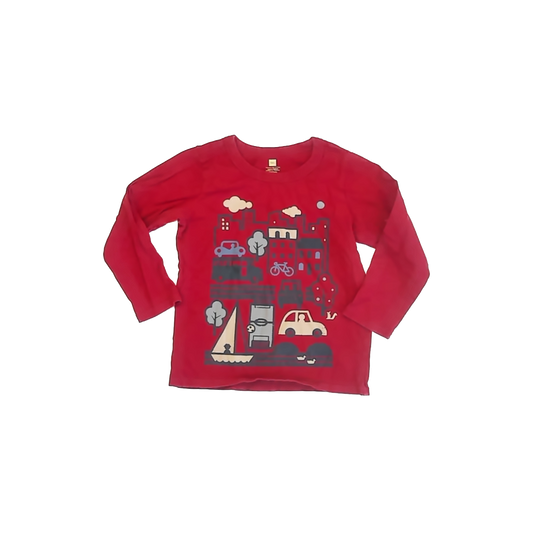 Tea Collection Boys Red Long Sleeve T-Shirt Size: 4T Red