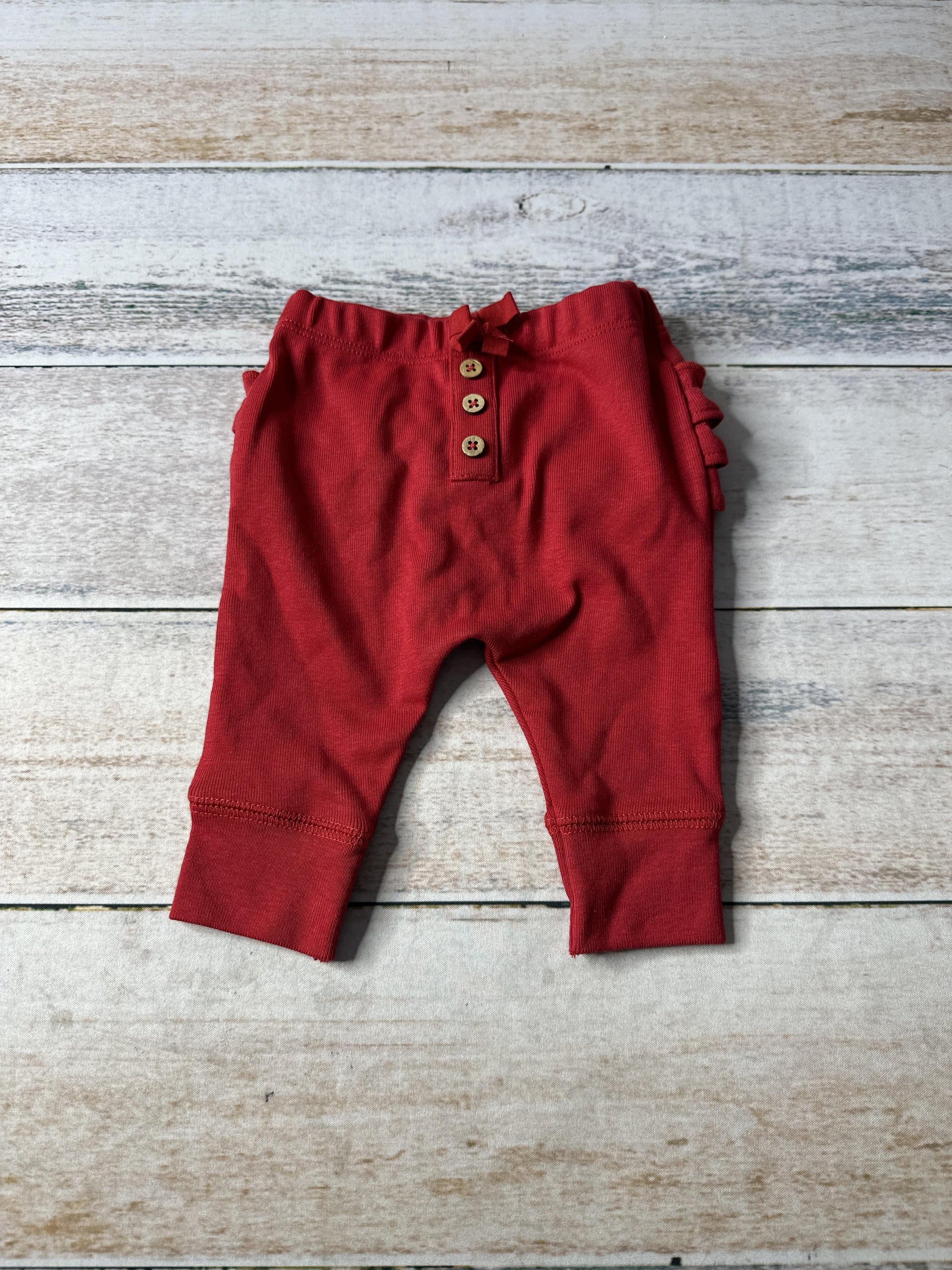 Oliver & Rain Girls Red Pants Size: 3 months Red