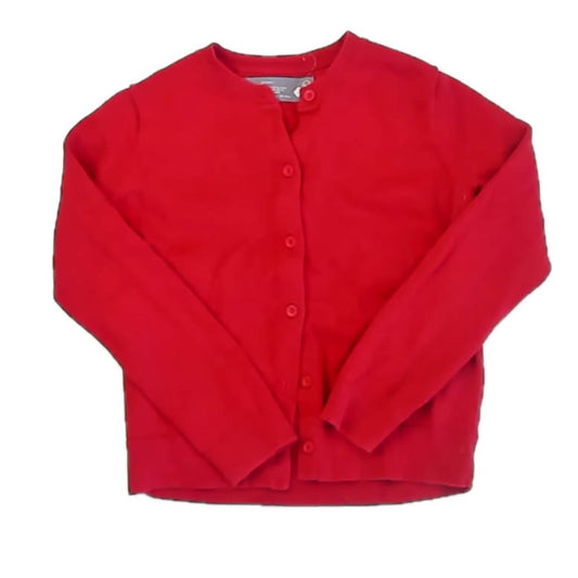 Primary.com Girls Red Cardigan Size: 6-7 Years Red