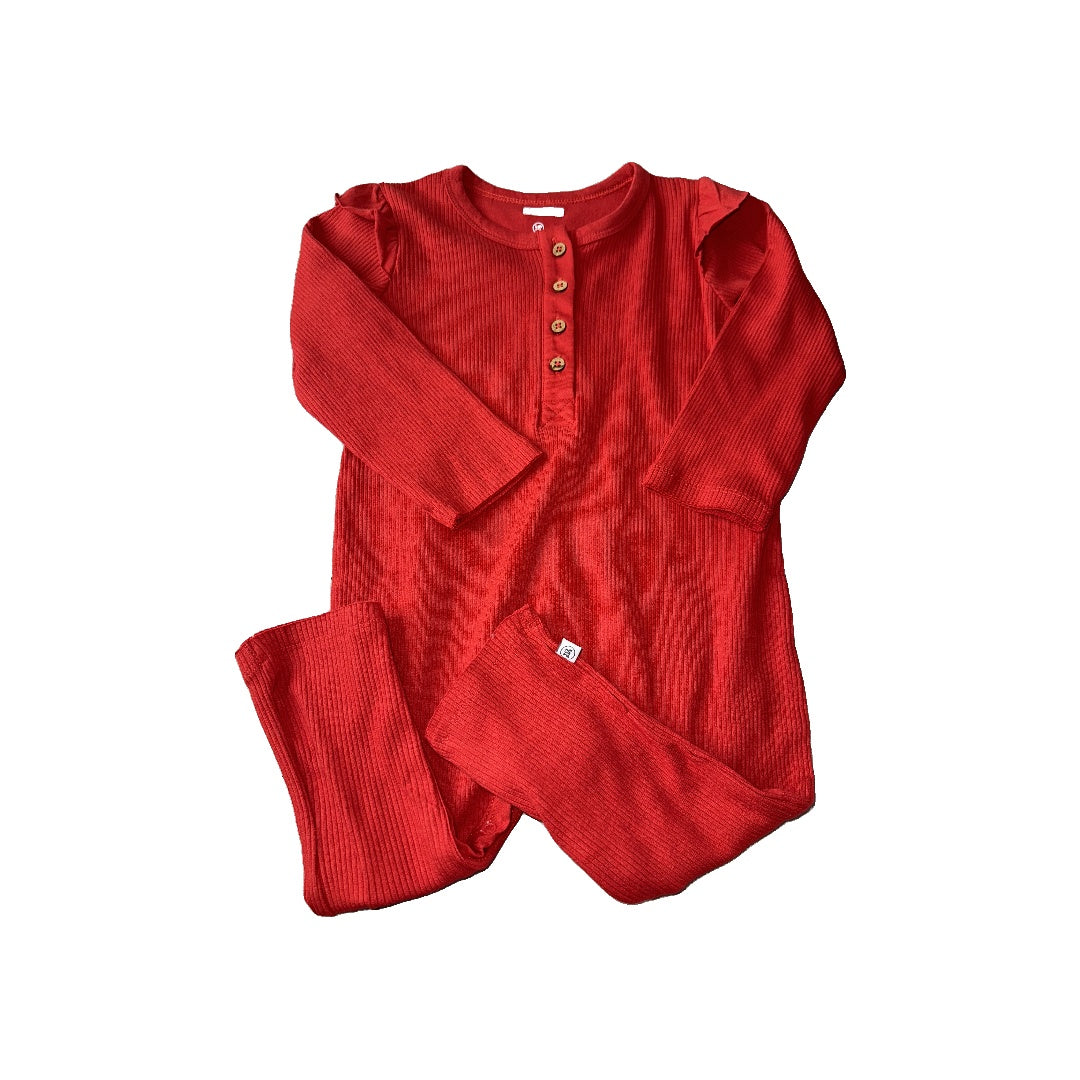 Honest co Girls Red Long Sleeve Outfit Size: 24 months Red