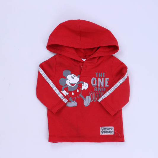 Disney Boys Red Hoodie Size: 3-6 Months Red