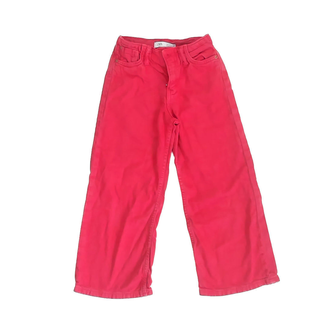 Zara Girls Red Jeans Size: 7 Years Red