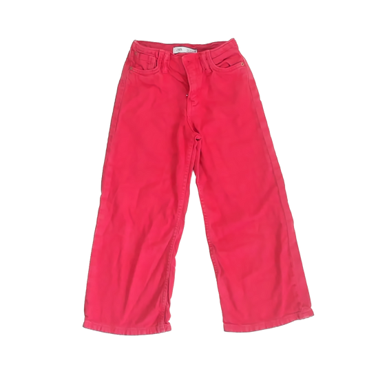 Zara Girls Red Jeans Size: 7 Years Red