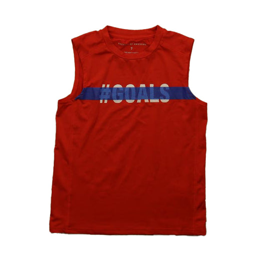 Rocket Of Awesome Boys Red Tank Top Size: 7 Years