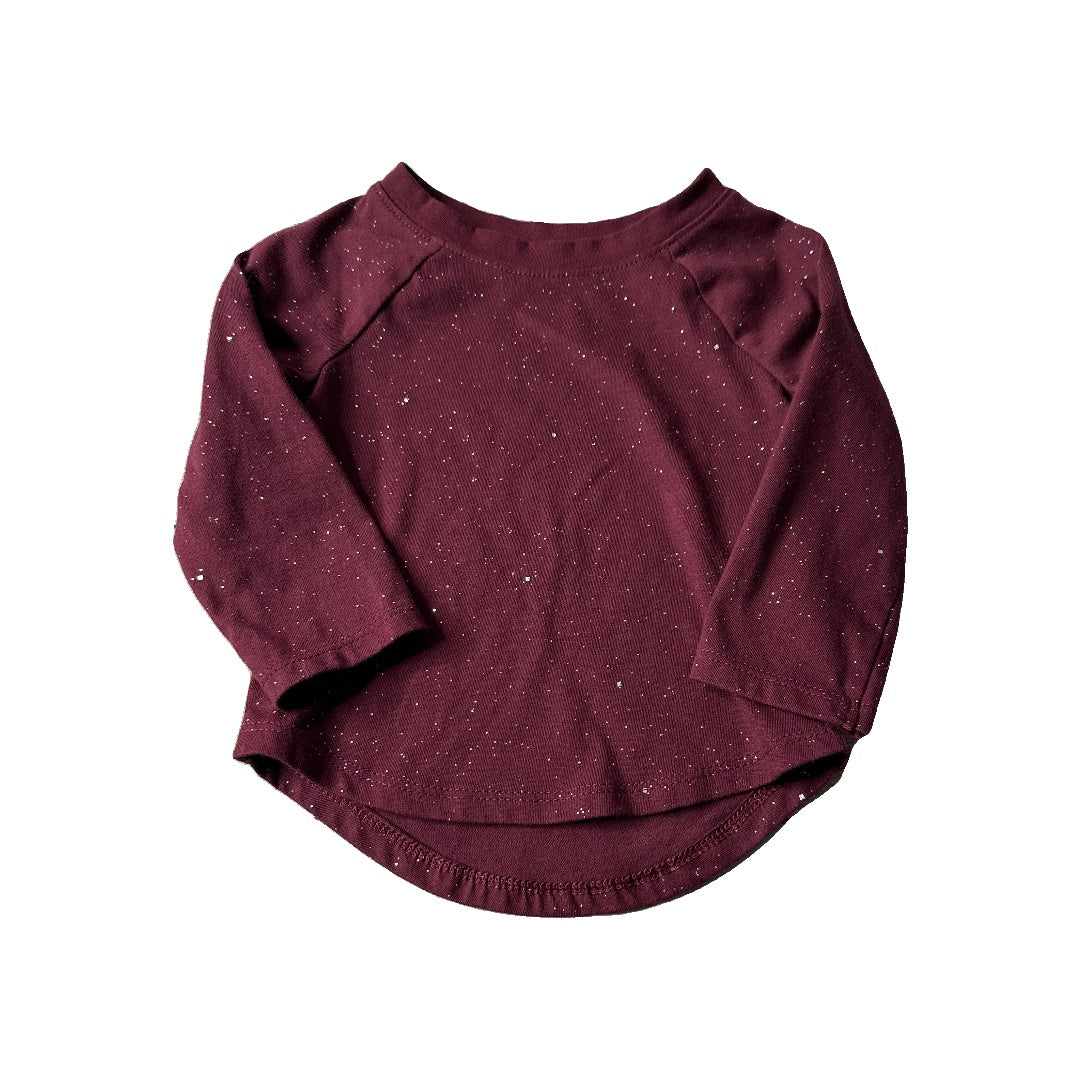 Cat & Jack Girls Red Long Sleeve Shirt Size: 12 months Red