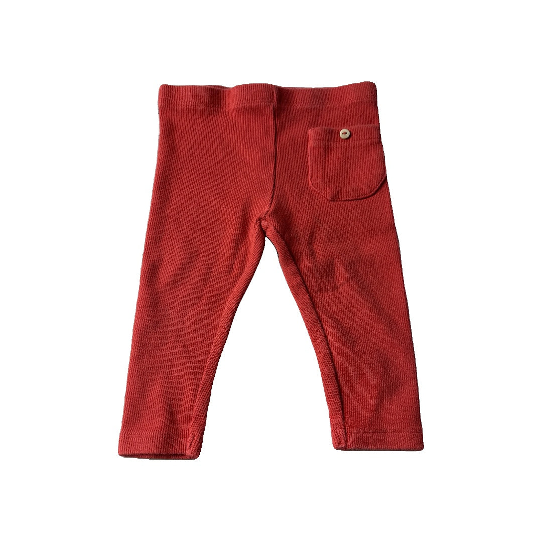 Zara Unisex Red Pants Size: 9 months Red