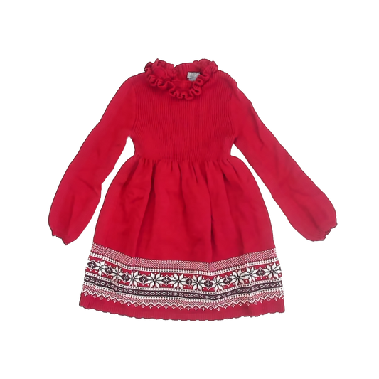 Tahari Girls Red Sweater Dress Size: 4T Red