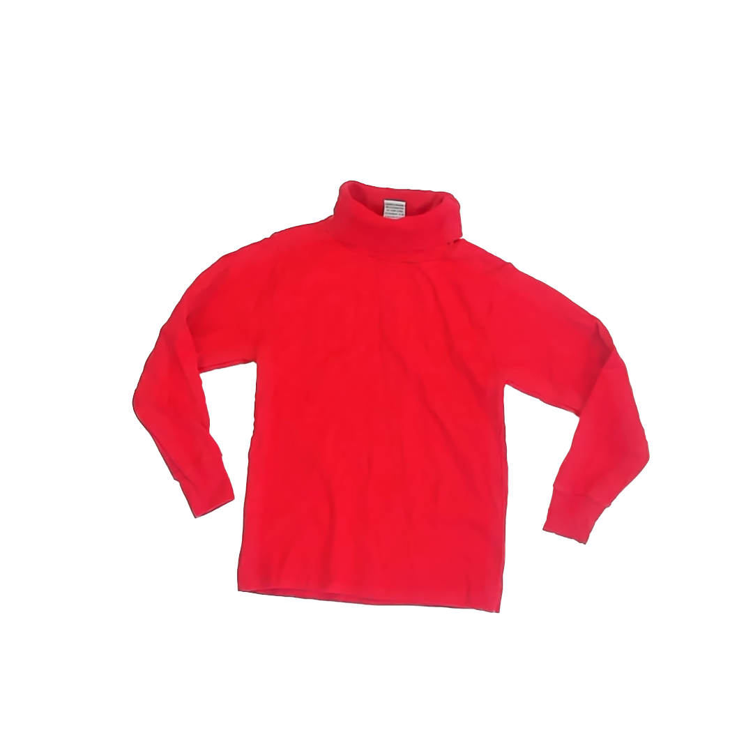 Le Top Unisex Red Turtleneck Size: 6 Years Red