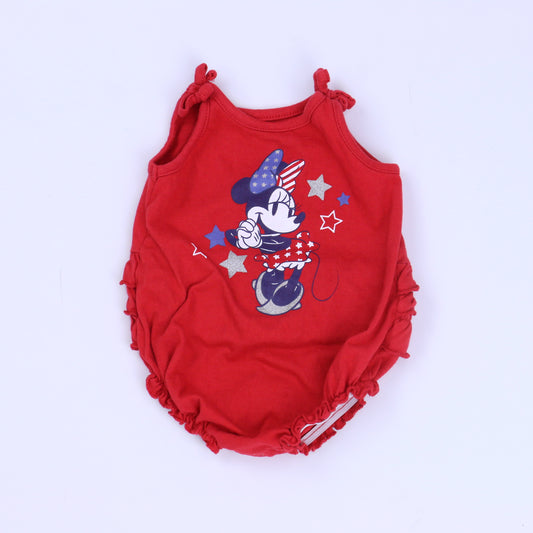 Disney Girls Red Romper Size: 3-6 Months Red