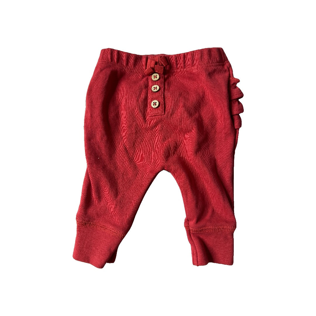 Oliver & Rain Girls Red Pants Size: 0-3 months Red