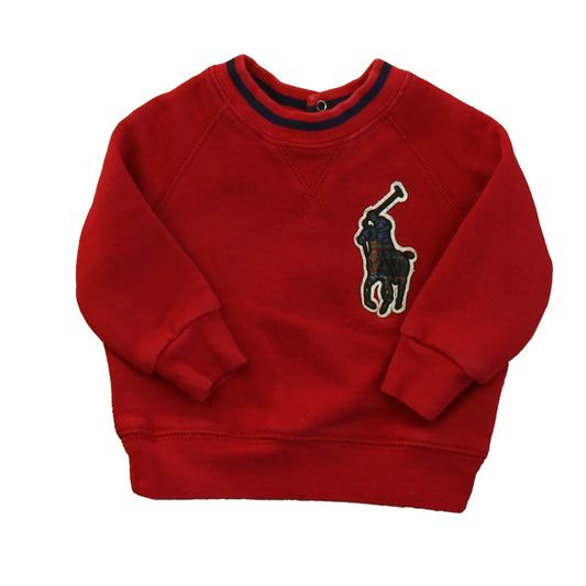 Ralph Lauren Boys Red Long Sleeve Shirt Size: 6 Months Red